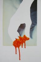 Red dog - Collage et acrylique sur papier